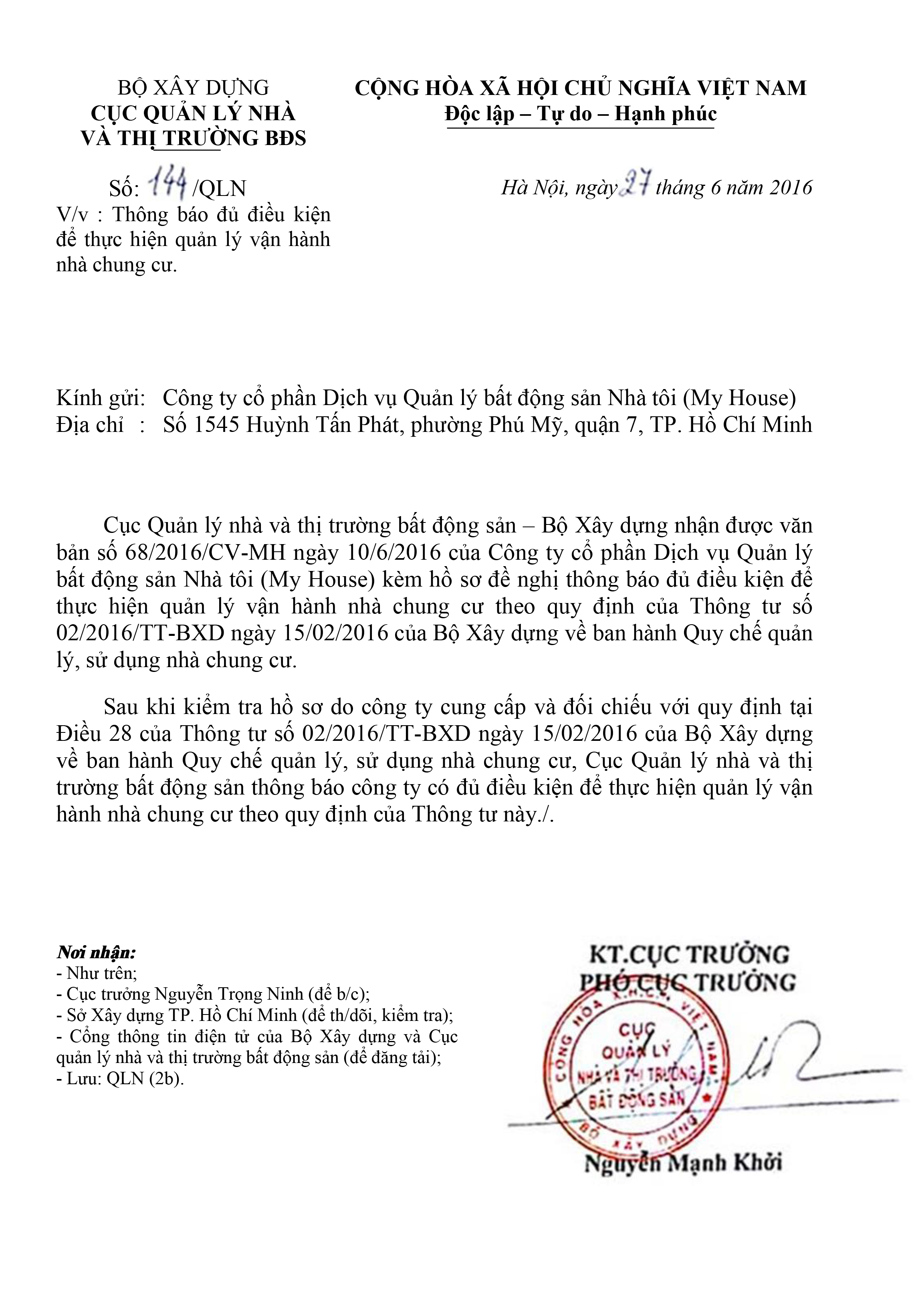 thong bao cua bo xay dung